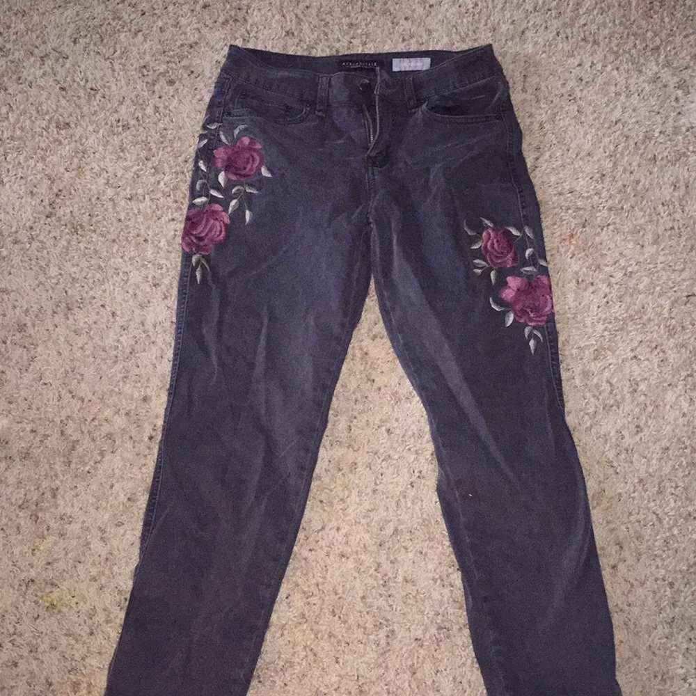 black jeans w/ roses